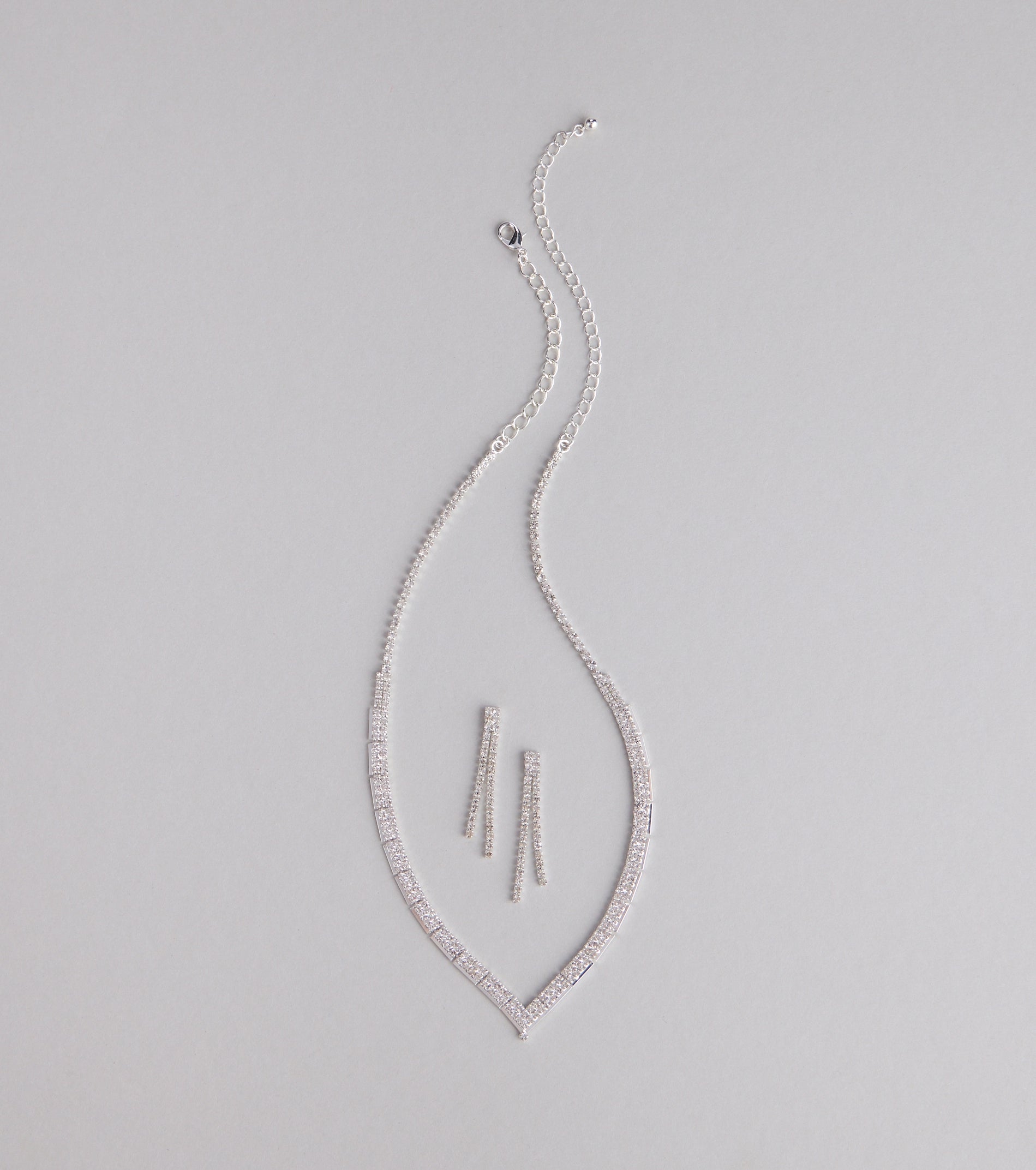 Shine Bright Rhinestone Necklace and Earrings Set