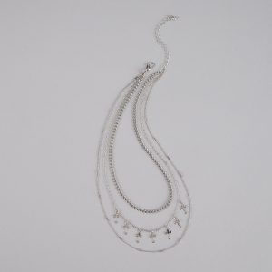 Set The Vibe Cross Charm Layered Necklace