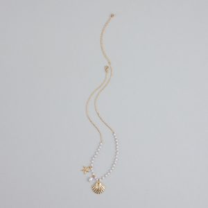 Seas The Day Pearl and Charm Statement Necklace