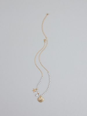 Seas The Day Pearl and Charm Statement Necklace