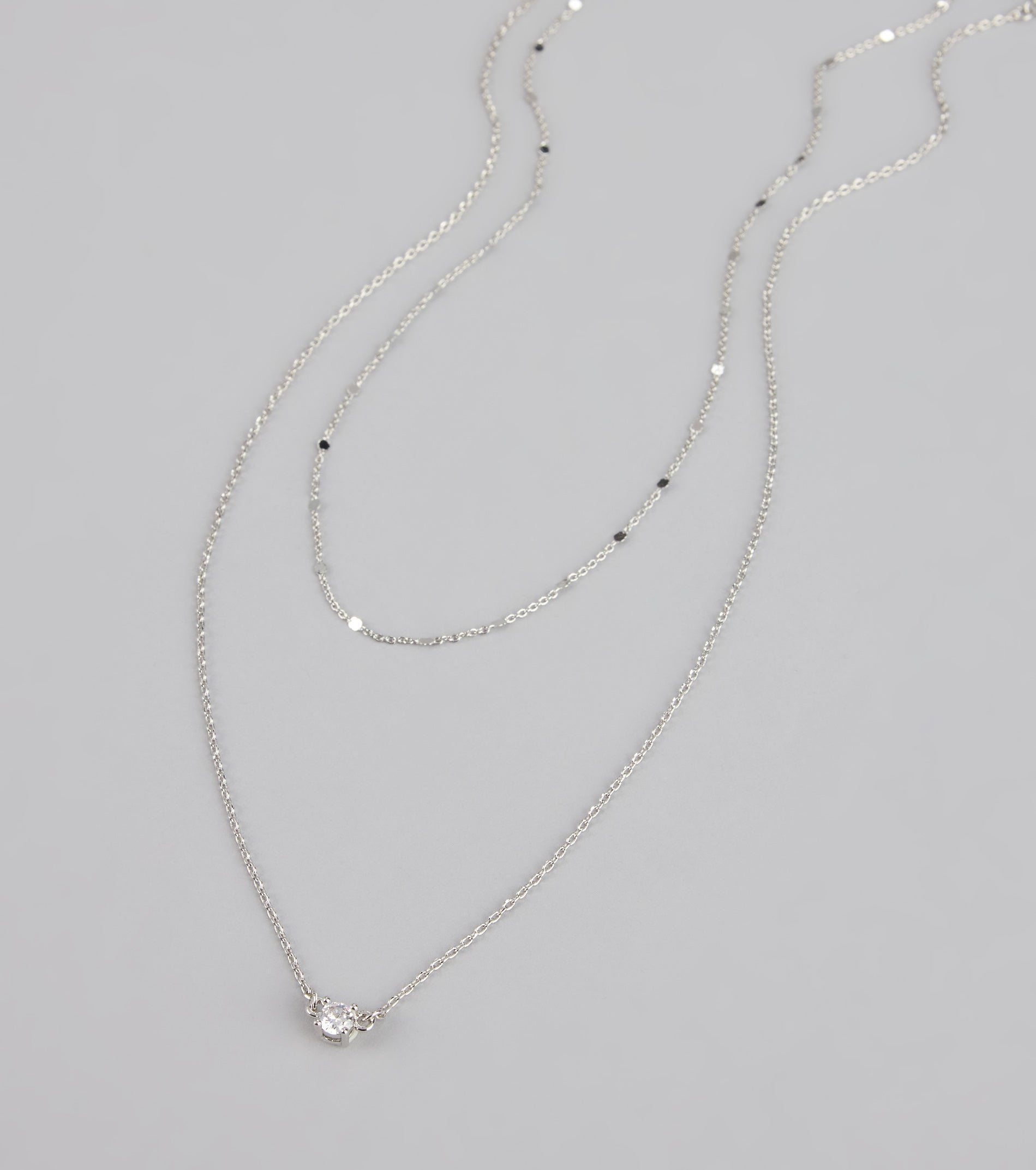 Effortless Shine Cubic Zirconia Layered Necklace Set - Image 3