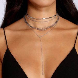 Layer It On Lariat Chain Necklace Set