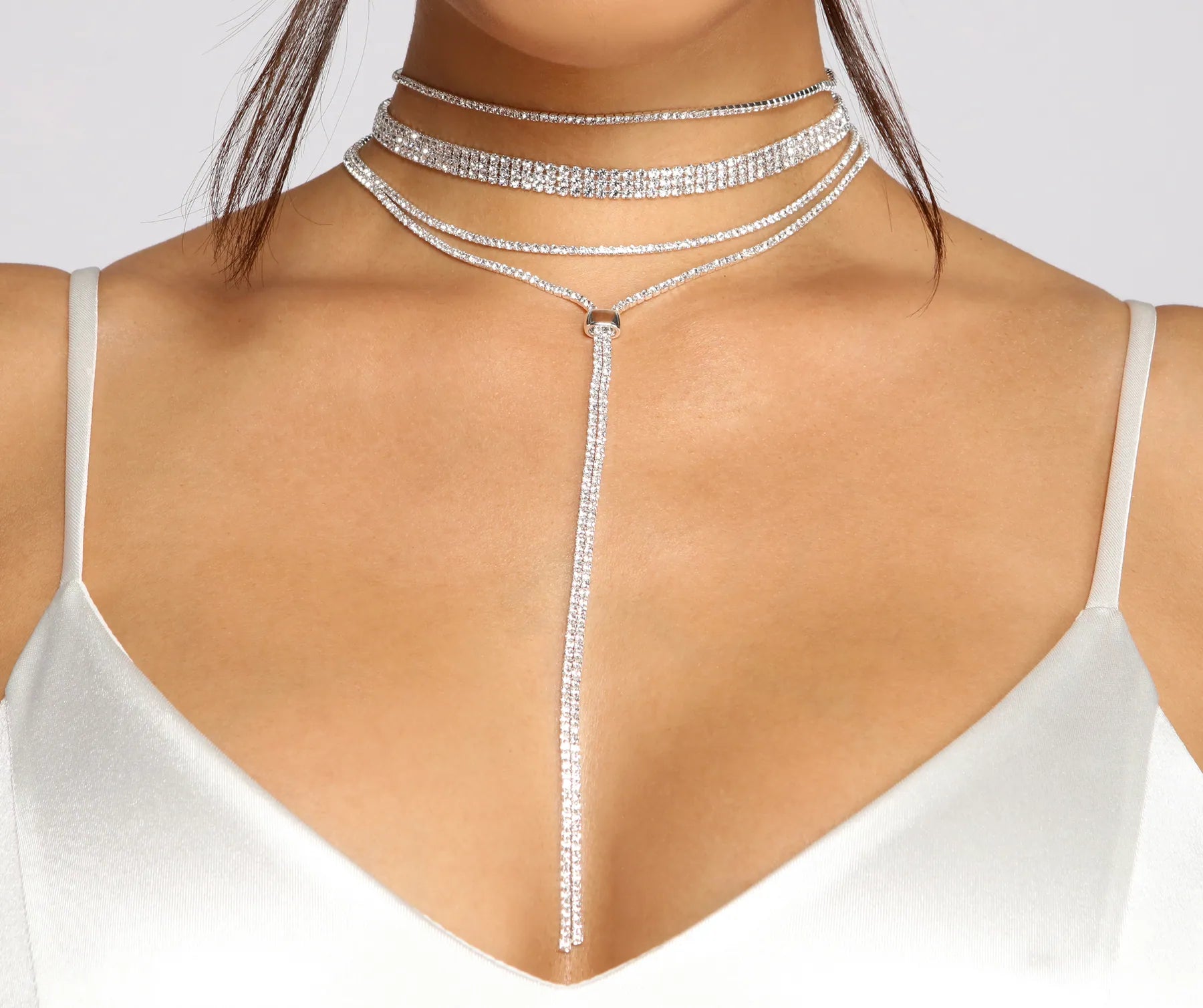 Major Glam Status Rhinestone Necklace Set - Image 2