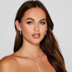 Ready To Stun Dainty Necklace And Earrings Set