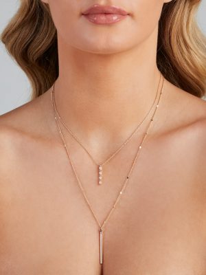 Raise The Bar Rhinestone Layered Necklace