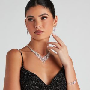 Rhinestone Statement Necklace Set