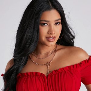 Chic Layered Chain-Link Choker And Collar Necklace