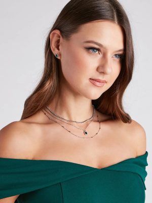 Layered In Chic Necklace And Earrings Set