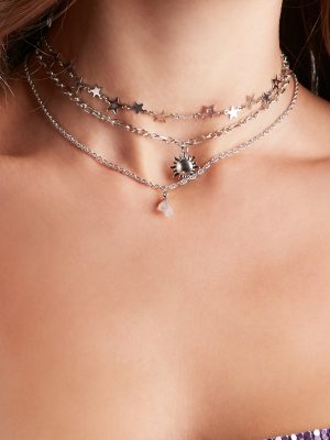 Trendy Charms Choker Necklace Set