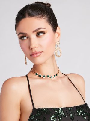 In The Mood For Glamour Gemstone Choker Necklace