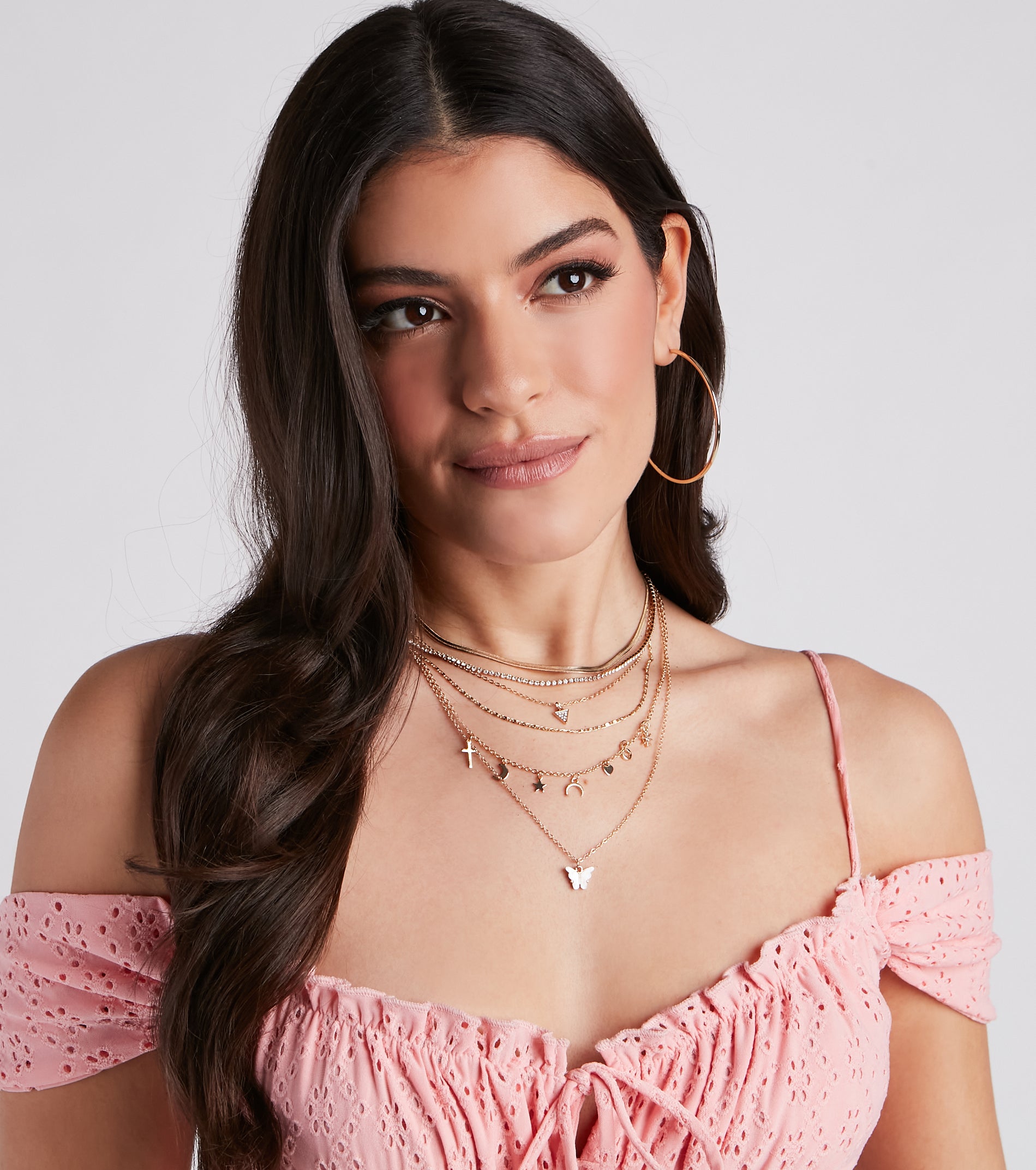 Trendy Glam Babe Charm Necklace Set - Image 2