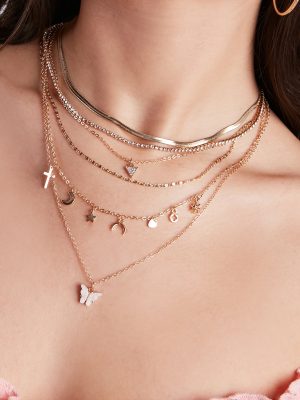 Trendy Glam Babe Charm Necklace Set