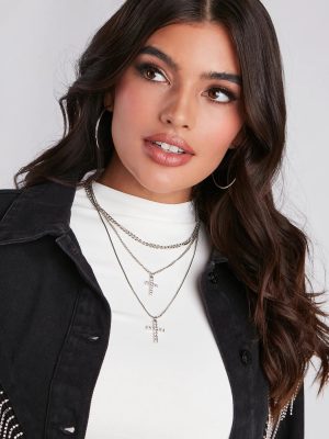 So Blessed Layered Cross Charm Necklace
