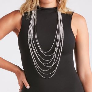Luxe Layers Draped Rhinestone Necklace