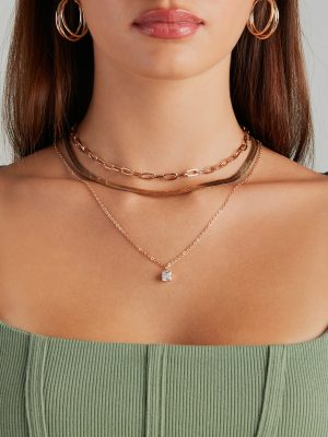 Irresistible Rhinestone Layered Necklace
