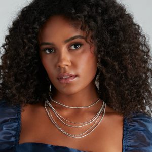 Meant To Be Rhinestone Layered Necklace Set