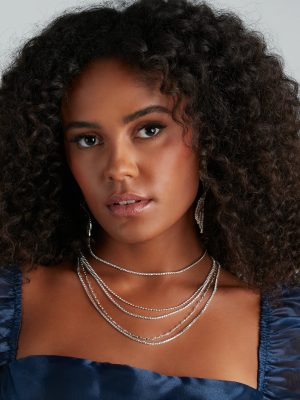 Meant To Be Rhinestone Layered Necklace Set