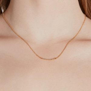 Dainty Bliss 14K Gold Plated Cubic Zirconia Chain Necklace