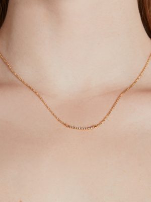 Dainty Bliss 14K Gold Plated Cubic Zirconia Chain Necklace
