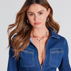 Like A Charm Dainty Lariat Necklace