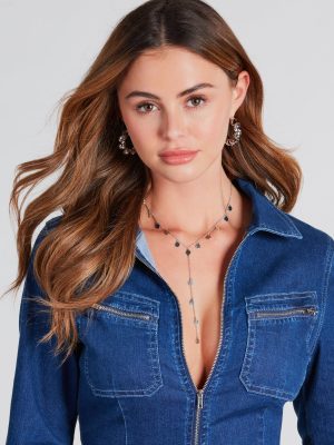 Like A Charm Dainty Lariat Necklace