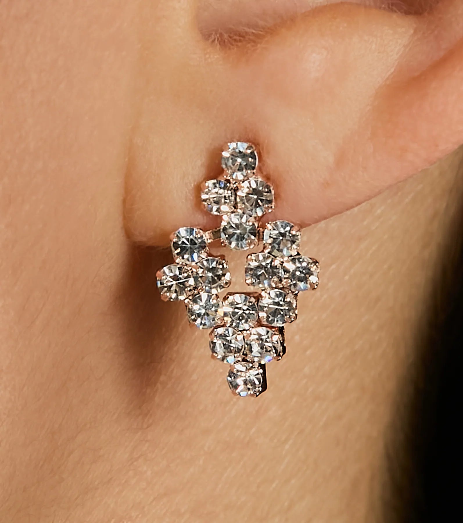 Forever Sparkle Rhinestone Necklace And Earrings Set - Image 2