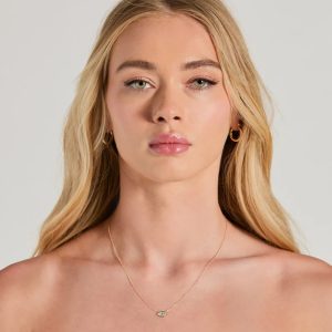 Dainty Cubic Zirconia Evil Eye Charm Necklace