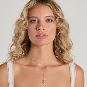 Way To My Heart Rhinestone Faux Pearl Lariat Necklace