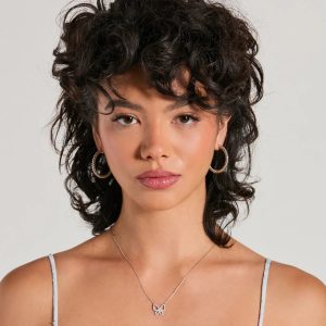 Whimsical Babe Rhinestone Butterfly Necklace