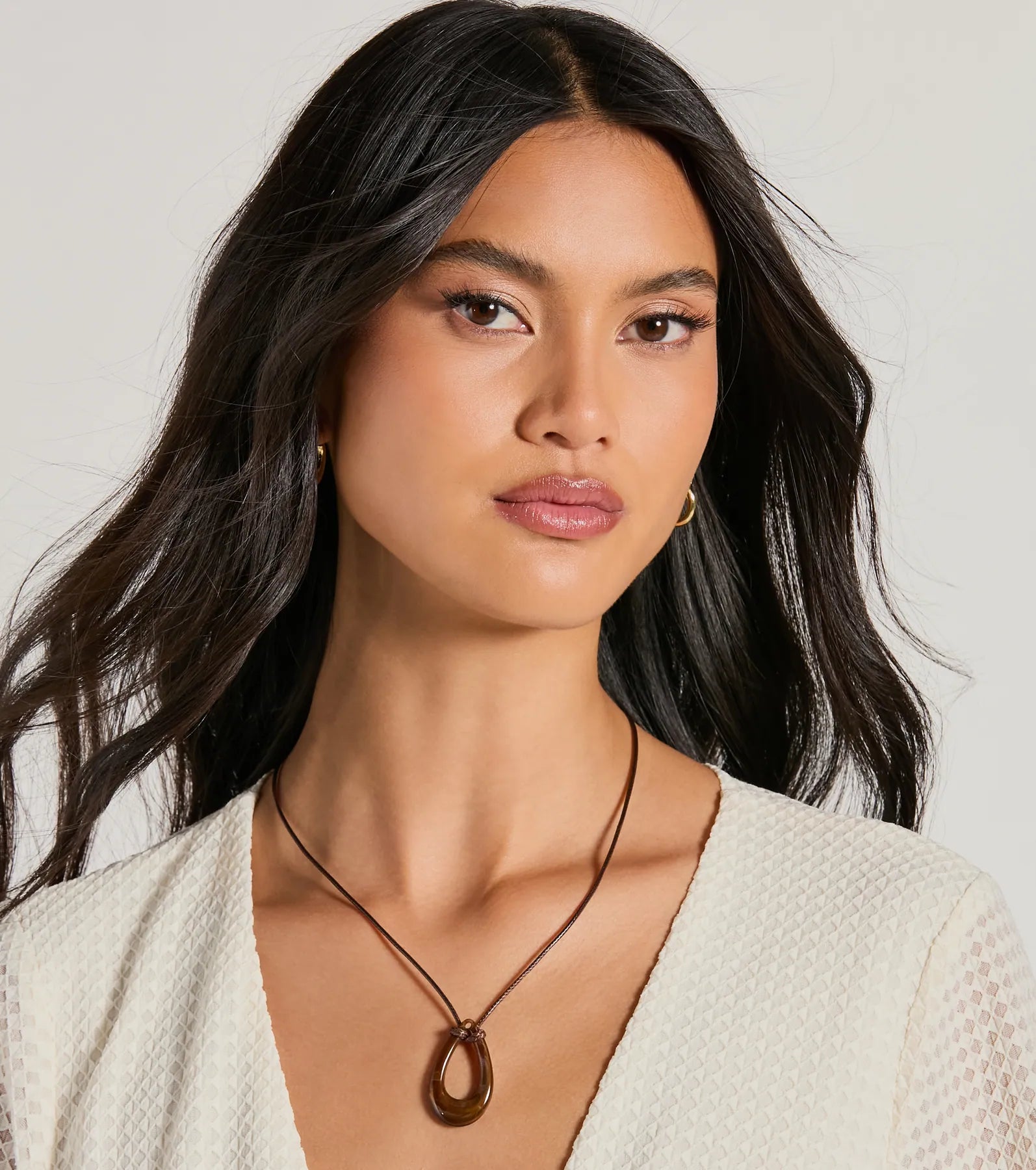 Eclectic Charm Teardrop Stone Necklace - Image 4