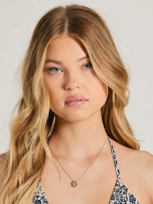 Radiant Shine Cubic Zirconia Sun Pendant Necklace