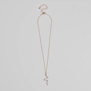 Made You Rattle Rhinestone Snake Charm Necklace