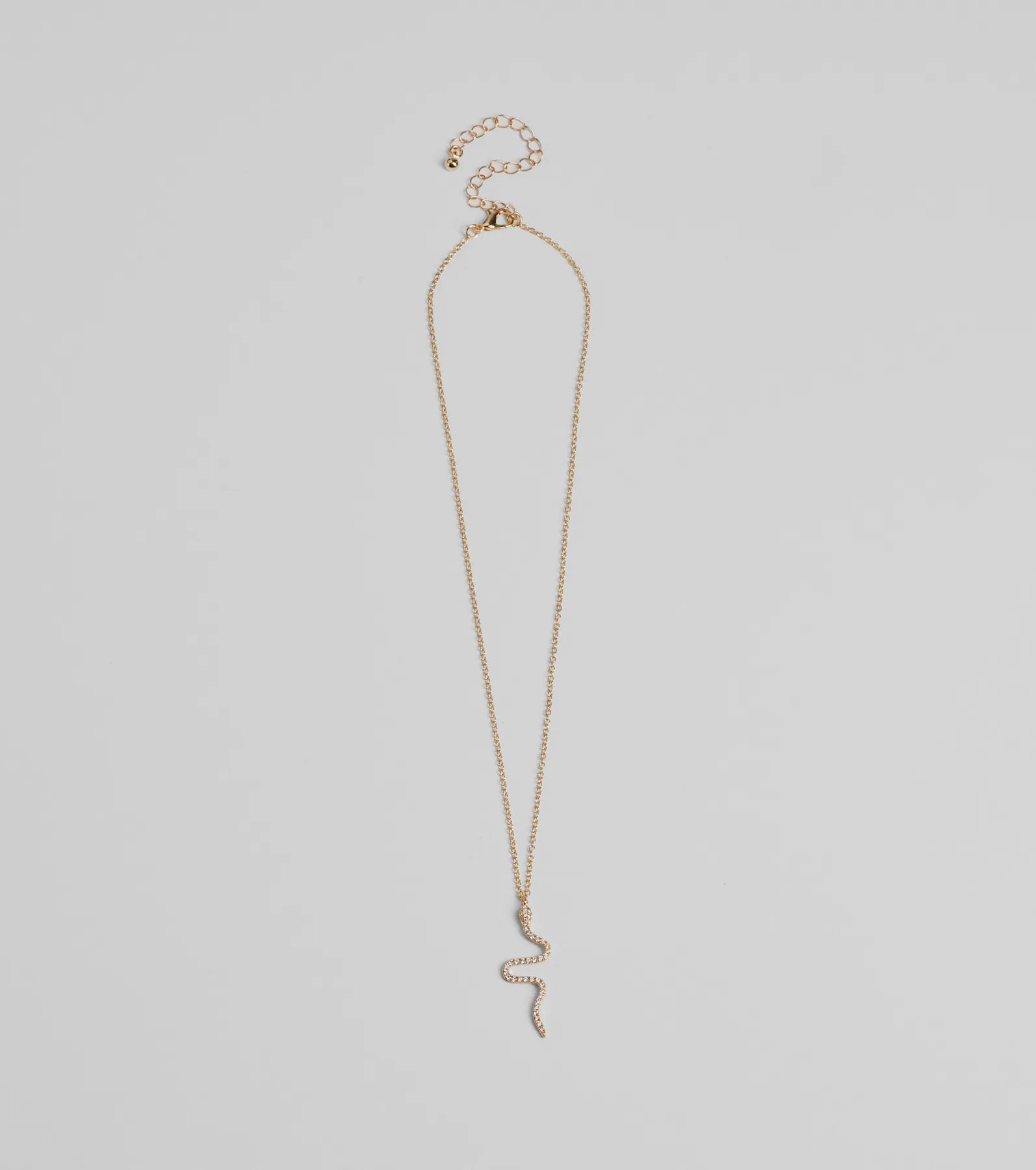 Made You Rattle Rhinestone Snake Charm Necklace