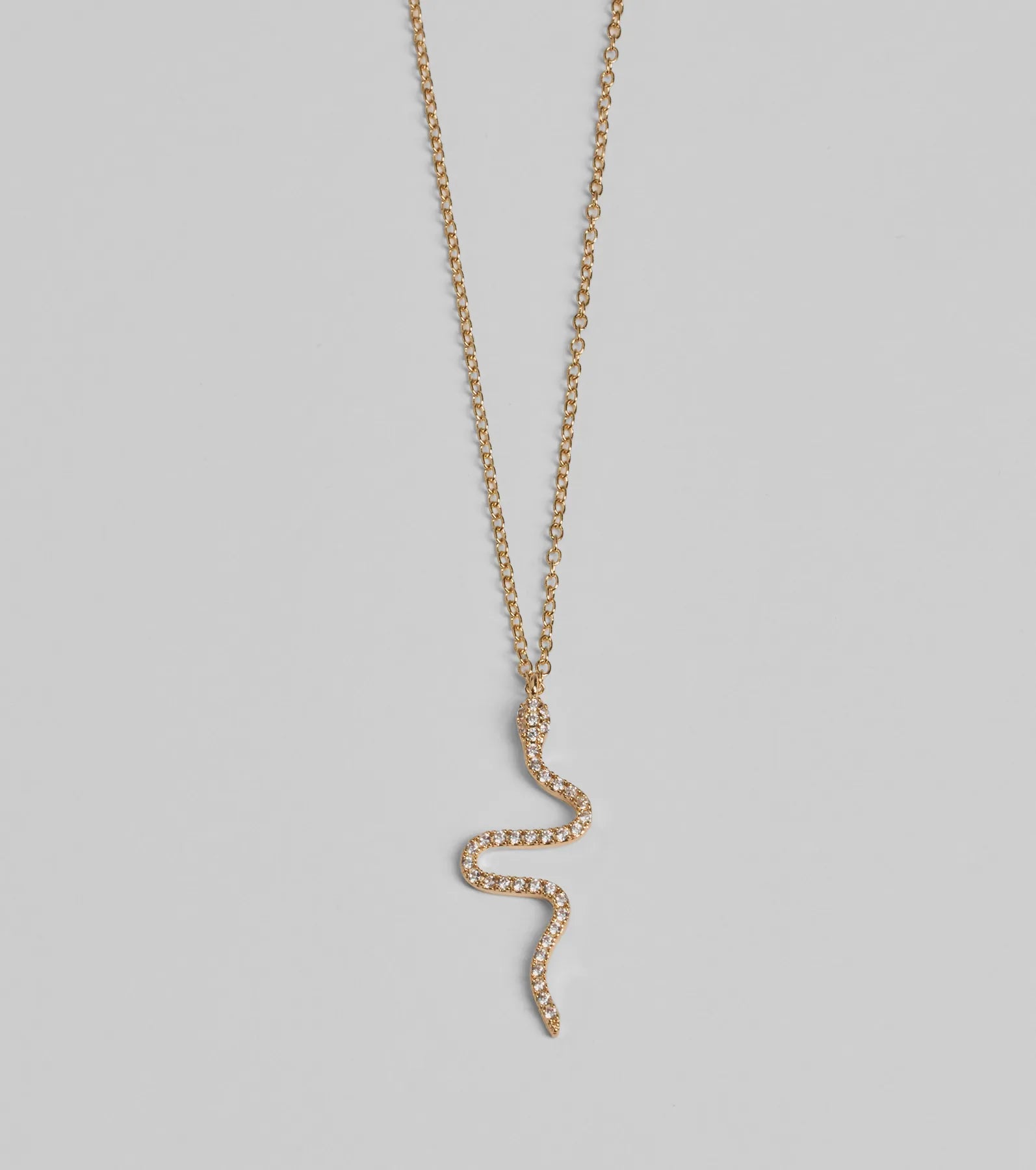 Made You Rattle Rhinestone Snake Charm Necklace - Image 2