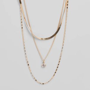 Covetable Layered Rhinestone Charm Necklace Set