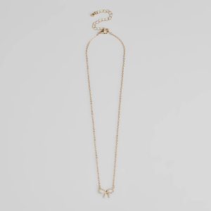 Darling Rhinestone Bow Necklace