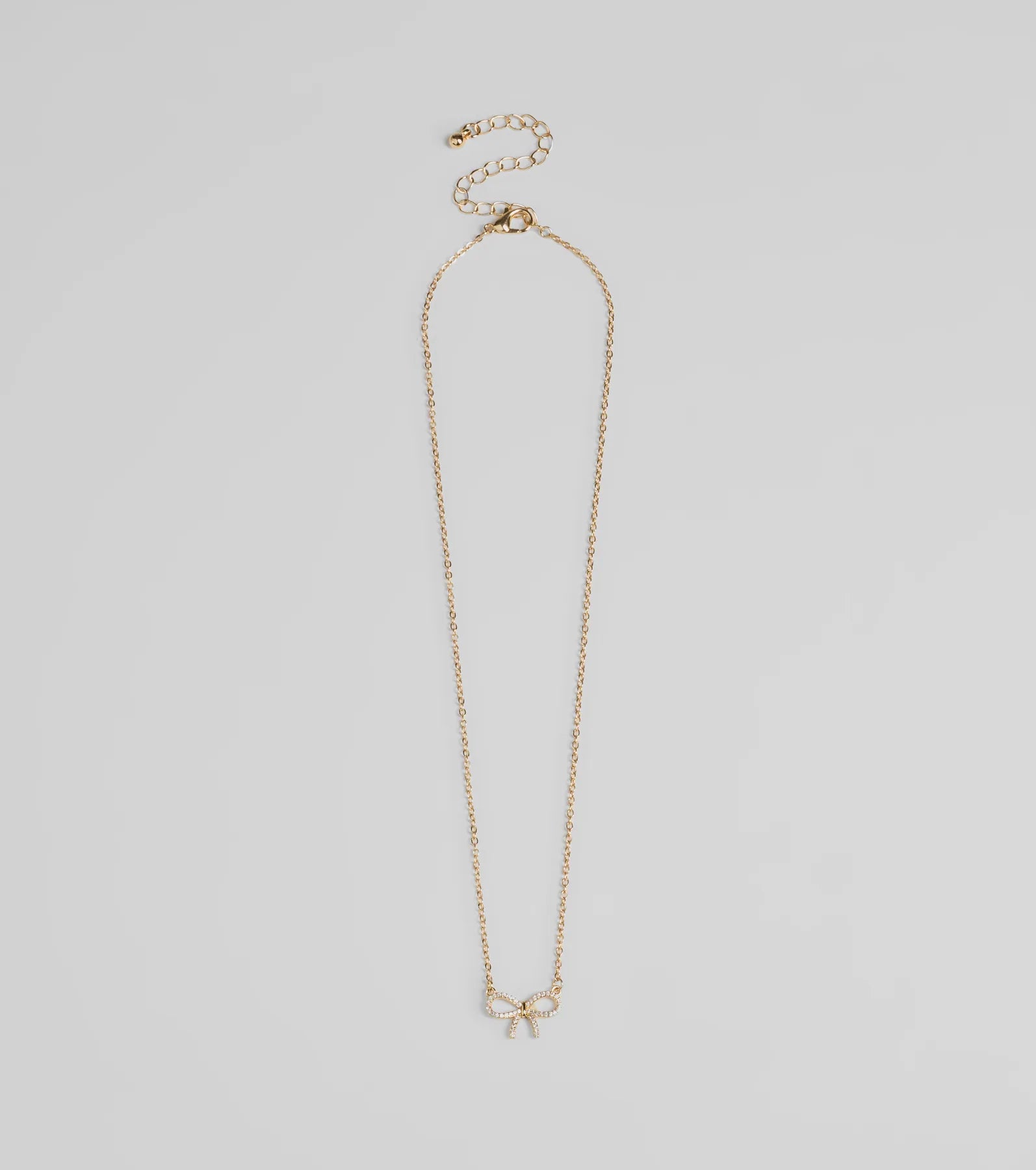 Darling Rhinestone Bow Necklace