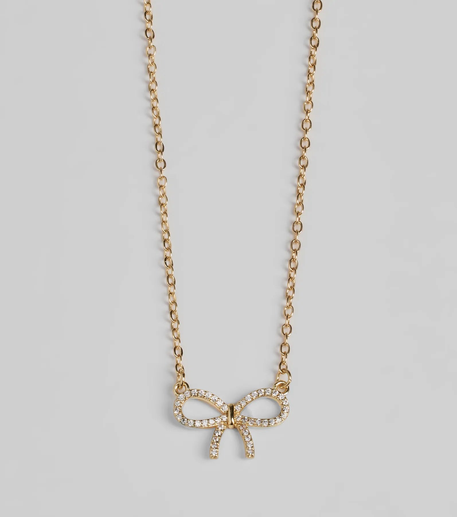 Darling Rhinestone Bow Necklace - Image 2
