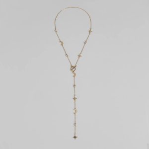 Dreamy Sparkle Celestial Charm Lariat Necklace