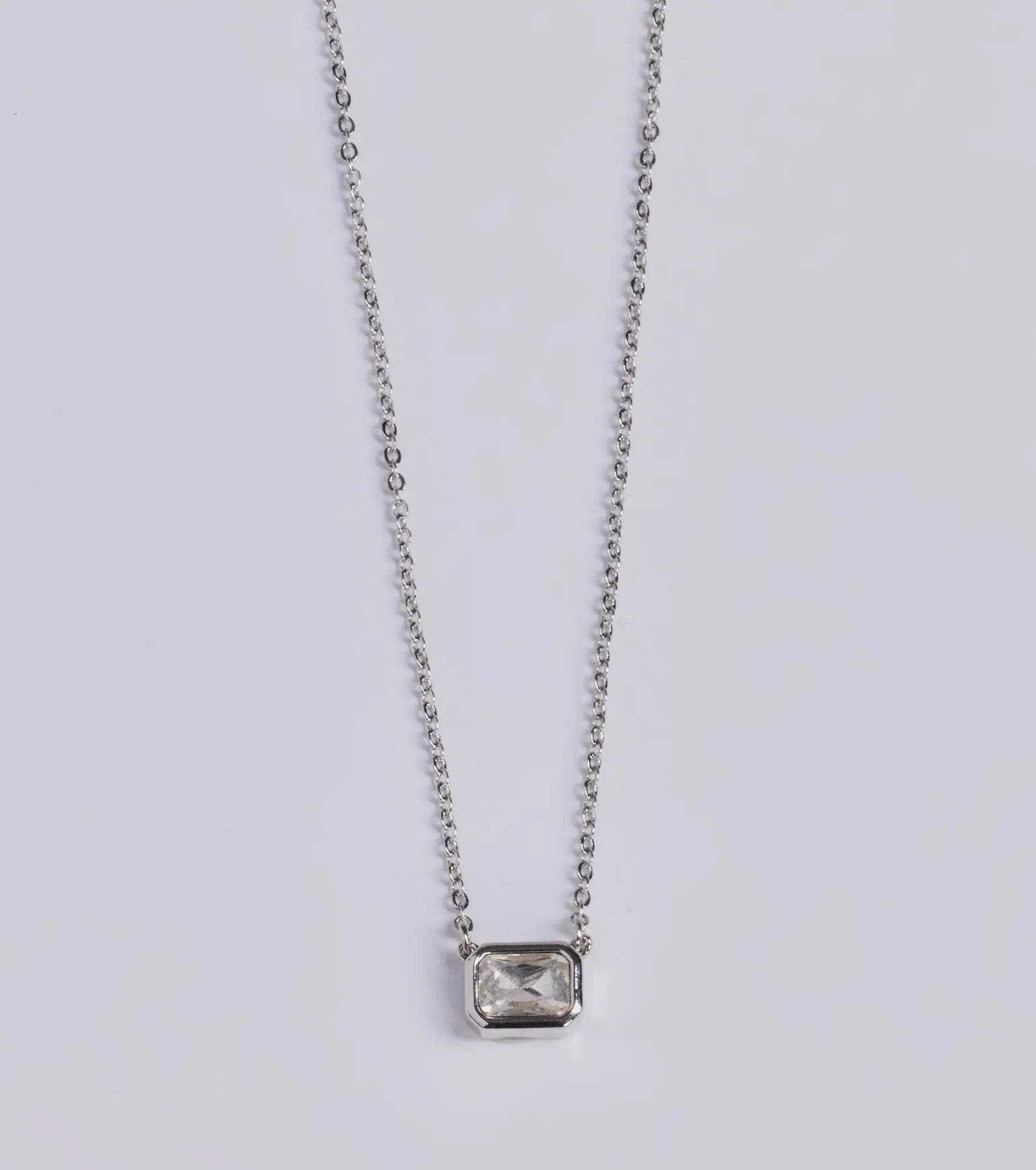 Delicate Glamour Rhinestone Pendant Necklace - Image 2