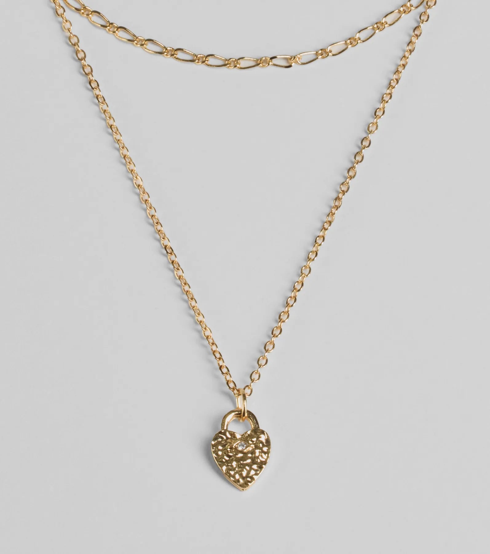 Key To My Heart Locket Layered Chain Necklace Set - Image 2