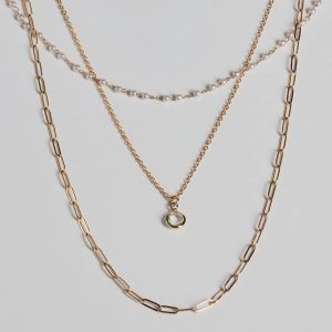 Casual-Chic Pearl Chain Layered Necklace Set