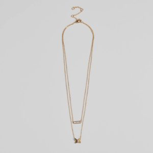 Dainty Sparkle Cubic Zirconia Layered Charm Necklace