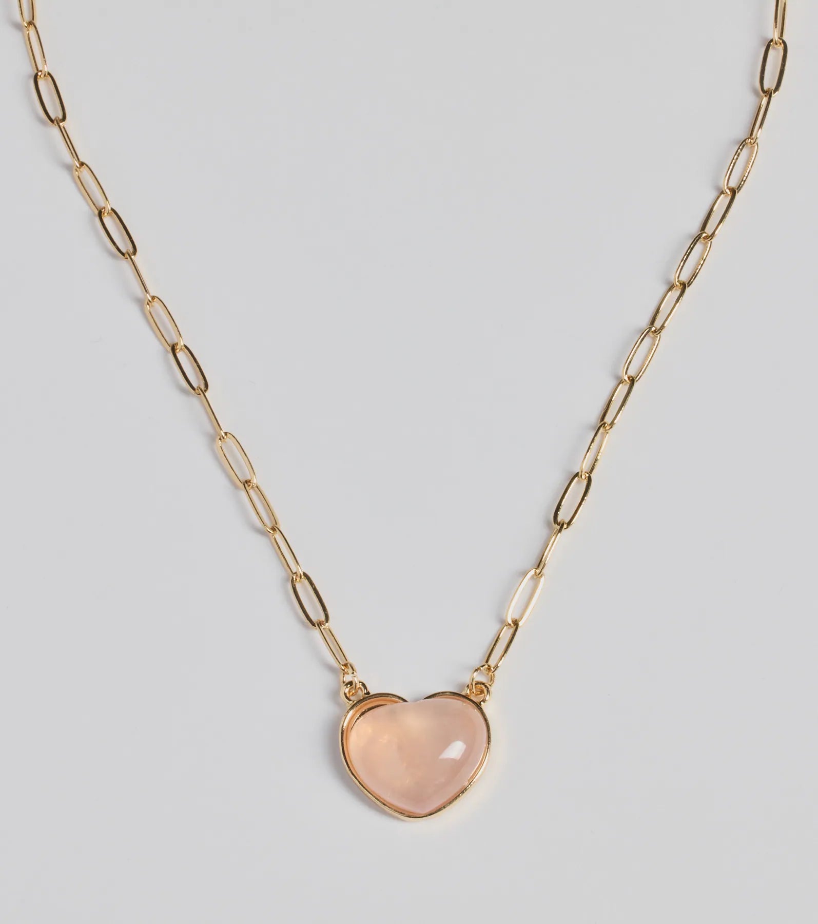 Pretty Aura Rose Quartz Heart Charm Necklace - Image 2
