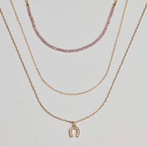 Lucky Day Horseshoe Charm Layered Necklace