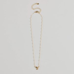 Memorable Glam Dainty Bow Charm Necklace