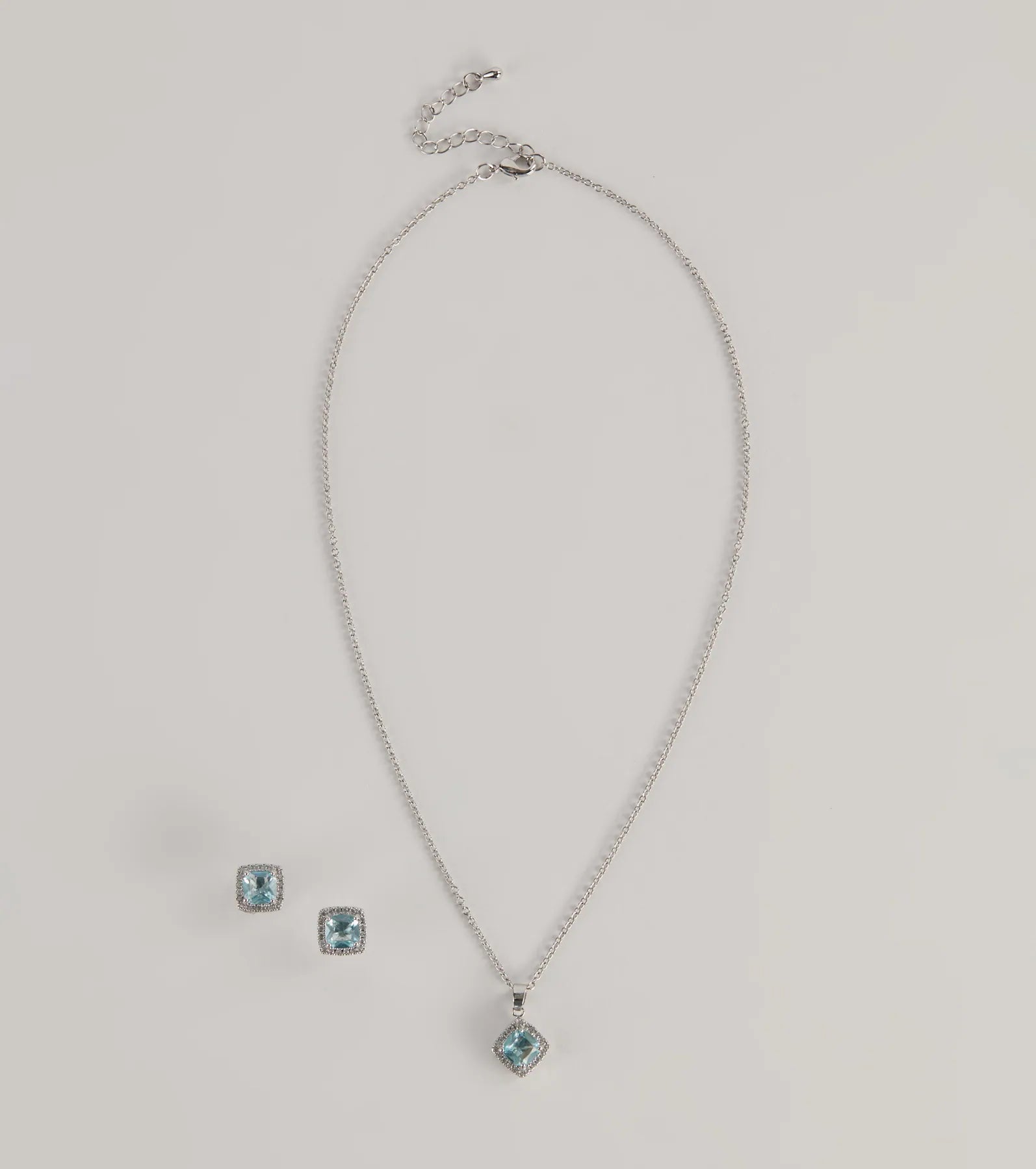 Dazzling Dainty Cubic Zirconia Necklace And Earrings Set - Image 3