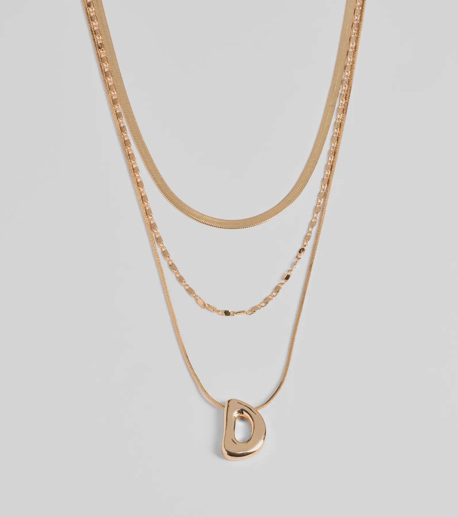 D Initial Layered Bubble Necklace - Image 2