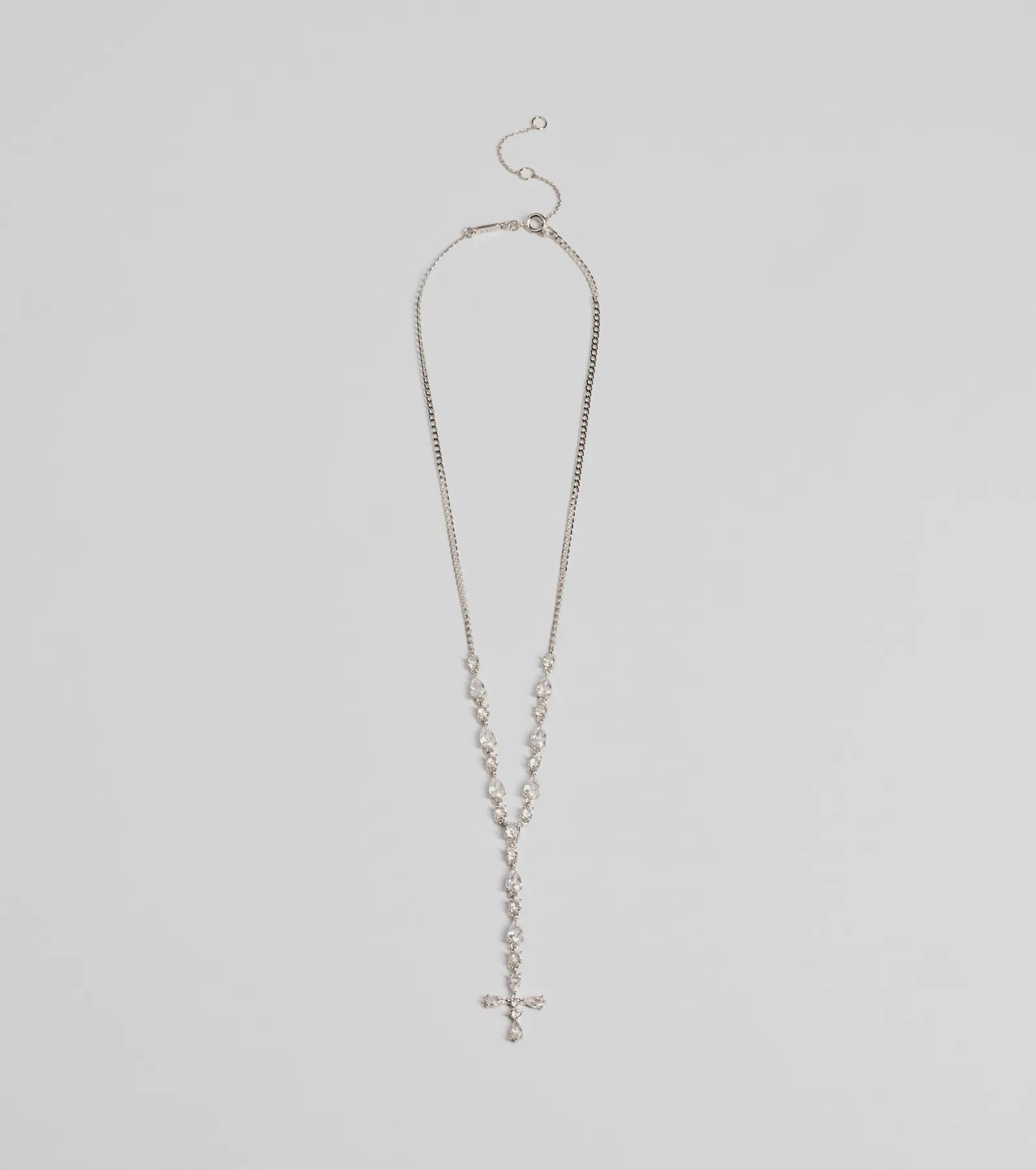 Graceful Elegance Cross Charm Lariat Necklace - Image 2