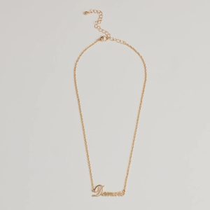 Demure Script Dainty Chain Necklace